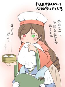 Rating: Safe Score: 0 Tags: 1girl brown_hair eating food green_eyes hat heterochromia image japanese_clothes long_hair solo suiseiseki wagashi User: admin