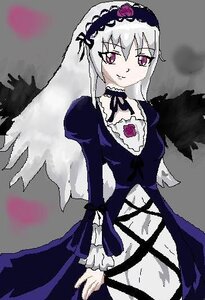 Rating: Safe Score: 0 Tags: 1girl black_dress black_wings detached_collar dress flower frills hairband image juliet_sleeves long_hair long_sleeves looking_at_viewer pink_eyes puffy_sleeves silver_hair smile solo suigintou wings User: admin