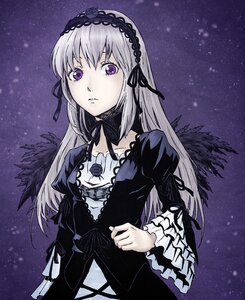 Rating: Safe Score: 0 Tags: 1girl black_ribbon black_wings dress flower frills gothic_lolita hairband image lolita_fashion lolita_hairband long_hair long_sleeves looking_at_viewer night night_sky purple_eyes ribbon silver_hair sky solo star_(sky) starry_sky suigintou wings User: admin