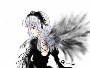 Rating: Safe Score: 0 Tags: 1girl black_ribbon closed_mouth dress frills hairband image juliet_sleeves long_hair long_sleeves puffy_sleeves red_eyes ribbon silver_hair simple_background solo suigintou upper_body white_background wings User: admin