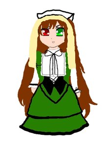 Rating: Safe Score: 0 Tags: 1girl brown_hair dress green_dress green_eyes head_scarf heterochromia image long_hair long_sleeves looking_at_viewer red_eyes ribbon simple_background solo suiseiseki very_long_hair white_background User: admin