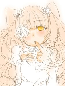 Rating: Safe Score: 0 Tags: 1girl blush dress flower frills hair_flower hair_ornament image kirakishou long_hair looking_at_viewer rose sketch solo yellow_eyes User: admin