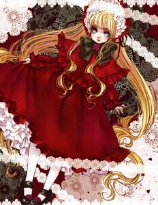 Rating: Safe Score: 0 Tags: 1girl blonde_hair blue_eyes bonnet bow capelet dress floral_background flower frills image long_hair long_sleeves pantyhose red_dress rose shinku shoes solo twintails very_long_hair white_legwear User: admin