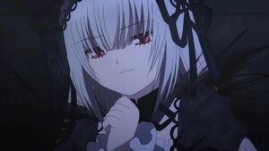 Rating: Safe Score: 3 Tags: 1girl bangs black_dress black_ribbon closed_mouth dress eyebrows_visible_through_hair frills hairband image long_hair long_sleeves looking_at_viewer red_eyes ribbon solo suigintou User: admin