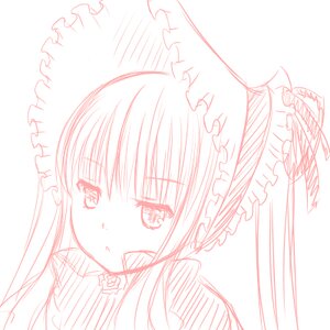 Rating: Safe Score: 0 Tags: 1girl blush bow image long_hair looking_at_viewer monochrome shinku simple_background sketch solo white_background User: admin