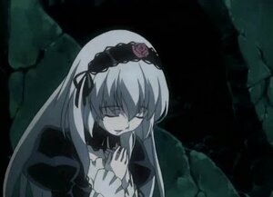 Rating: Safe Score: 0 Tags: 1girl black_dress black_ribbon dress flower frilled_sleeves frills hairband image long_hair long_sleeves rose solo suigintou upper_body wings User: admin