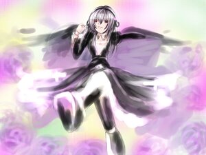 Rating: Safe Score: 0 Tags: 1girl dress flower hair_ornament image long_hair looking_at_viewer purple_flower red_eyes rose silver_hair solo suigintou wings User: admin