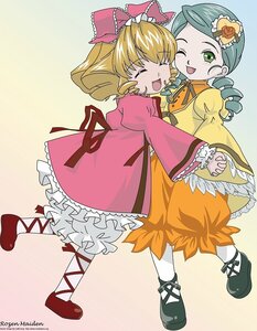 Rating: Safe Score: 0 Tags: 2girls blonde_hair bloomers bow closed_eyes dress drill_hair full_body green_eyes green_hair hair_bow hair_ornament hina_ichigo hinaichigo image kanaria long_sleeves multiple_girls one_eye_closed open_mouth pair pantyhose pink_bow shoes short_hair smile twin_drills underwear User: admin