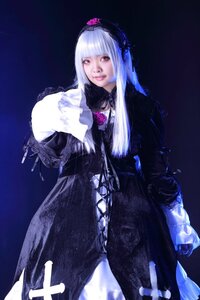 Rating: Safe Score: 0 Tags: 1girl bangs blunt_bangs dress gothic_lolita lips lolita_fashion long_hair long_sleeves looking_at_viewer red_eyes solo standing suigintou white_hair User: admin