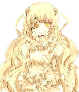 Rating: Safe Score: 0 Tags: 1girl blonde_hair dress eyepatch flower frills hair_flower hair_ornament image kirakishou long_hair rose smile solo striped two_side_up vertical_stripes white_rose yellow_eyes User: admin