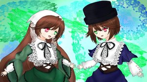 Rating: Safe Score: 0 Tags: :d brown_hair dress frills green_dress green_eyes hat heterochromia image long_hair long_sleeves multiple_girls open_mouth pair red_eyes short_hair siblings sisters smile souseiseki suiseiseki top_hat twins very_long_hair User: admin