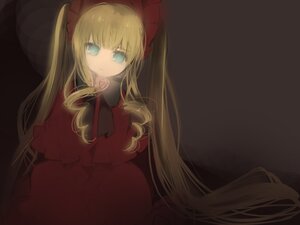 Rating: Safe Score: 0 Tags: 1girl bangs blonde_hair blue_eyes bow capelet dress image long_hair long_sleeves looking_at_viewer red_dress rose shinku solo twintails very_long_hair User: admin