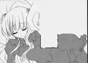 Rating: Safe Score: 0 Tags: 1girl barasuishou blush closed_eyes greyscale image long_hair long_sleeves monochrome smile solo solo_focus User: admin