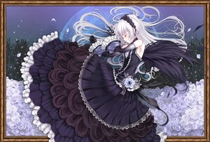 Rating: Safe Score: 0 Tags: 1girl bare_shoulders black_dress black_gloves black_wings commentary_request detached_sleeves dress feathers flower framed frilled_dress frills gloves gown hairband highres image lolita_fashion lolita_hairband long_hair lying on_side petals profile red_eyes rose rozen_maiden shiokonbu silver_hair solo suigintou too_many too_many_frills white_flower white_hair white_rose wings User: admin