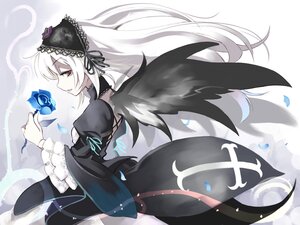 Rating: Safe Score: 0 Tags: 1girl black_dress black_ribbon dress feathers flower frilled_sleeves frills hairband juliet_sleeves lolita_hairband long_hair long_sleeves petals puffy_sleeves red_eyes ribbon rose silver_hair solo suigintou wide_sleeves wings User: admin