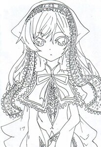 Rating: Safe Score: 0 Tags: 1girl auto_tagged blush capelet dress eyebrows_visible_through_hair frills heart image long_hair long_sleeves looking_at_viewer monochrome ribbon solo suiseiseki upper_body User: admin