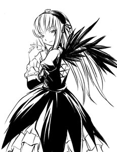 Rating: Safe Score: 0 Tags: 1girl armlet artist_request closed_mouth cross-laced_clothes dress frilled_dress frilled_sleeves frills greyscale hairband image juliet_sleeves long_hair long_sleeves looking_at_viewer looking_back monochrome own_hands_together puffy_sleeves rozen_maiden simple_background smile solo standing suigintou white_background wings User: admin