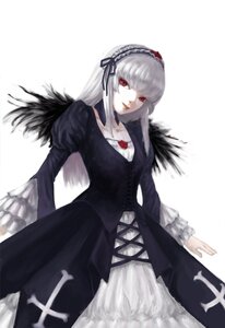 Rating: Safe Score: 0 Tags: 1girl black_wings cross-laced_clothes dress flower frills hairband image long_hair long_sleeves looking_at_viewer puffy_sleeves red_eyes rose silver_hair simple_background solo suigintou white_background wings User: admin