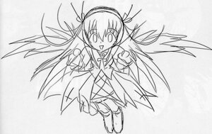 Rating: Safe Score: 0 Tags: 1girl :d akemi_homura chibi dress full_body greyscale hair_ribbon image kaname_madoka long_hair looking_at_viewer magical_girl monochrome open_mouth ribbon simple_background smile solo suigintou traditional_media white_background wings User: admin
