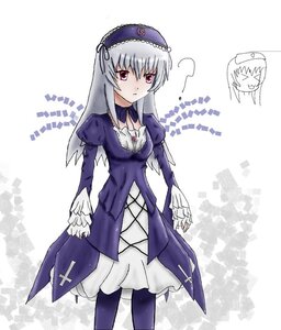 Rating: Safe Score: 0 Tags: 1girl chibi_inset dress frills hairband image juliet_sleeves long_hair long_sleeves multiple_girls pantyhose solo standing suigintou wings User: admin