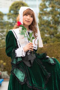 Rating: Safe Score: 0 Tags: 1girl blurry blurry_background blurry_foreground brown_eyes brown_hair depth_of_field dress green_dress long_hair long_sleeves looking_at_viewer open_mouth solo standing suiseiseki User: admin