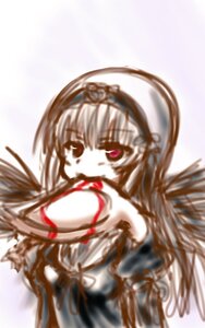 Rating: Safe Score: 0 Tags: 1girl bangs blurry depth_of_field eyebrows_visible_through_hair hairband image long_hair looking_at_viewer red_eyes ribbon solo suigintou white_background User: admin