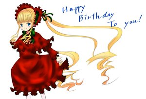 Rating: Safe Score: 0 Tags: 1girl auto_tagged blonde_hair blue_eyes bonnet bow bowtie dress drill_hair green_bow image long_hair long_sleeves looking_at_viewer red_dress shinku sidelocks simple_background solo standing twintails very_long_hair white_background User: admin