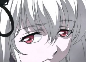 Rating: Safe Score: 0 Tags: 1girl close-up eyebrows_visible_through_hair face image looking_at_viewer red_eyes simple_background solo suigintou white_background User: admin