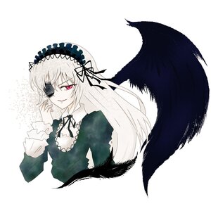 Rating: Safe Score: 0 Tags: 1girl black_ribbon black_wings costume_switch dress frills hairband image lolita_hairband long_hair long_sleeves looking_at_viewer neck_ribbon pink_eyes red_eyes ribbon silver_hair simple_background smile solo suigintou upper_body white_background wings User: admin