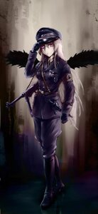 Rating: Safe Score: 0 Tags: 1girl auto_tagged belt black_wings boots gloves hat image iron_cross long_hair military military_hat military_uniform purple_eyes solo suigintou uniform weapon wings world_war_ii User: admin