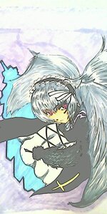 Rating: Safe Score: 0 Tags: 1girl bangs closed_mouth eyebrows_visible_through_hair feathered_wings frills image looking_at_viewer ribbon short_hair solo suigintou wings User: admin