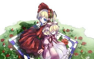 Rating: Safe Score: 0 Tags: 2girls blonde_hair blue_eyes bonnet bow closed_eyes dress flower hair_ribbon hat hinaichigo image long_sleeves multiple_girls pair pink_rose red_flower red_rose ribbon rose shinku short_hair thorns User: admin