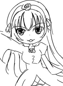 Rating: Safe Score: 0 Tags: 1girl blush dress eyebrows_visible_through_hair greyscale image jewelry lineart long_hair looking_at_viewer monochrome pointy_ears simple_background sketch smile solo suigintou white_background User: admin