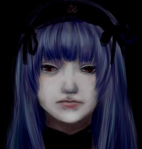 Rating: Safe Score: 0 Tags: 1girl bangs black_background blunt_bangs closed_mouth hairband image lips long_hair looking_at_viewer portrait red_eyes ribbon simple_background solo suigintou User: admin