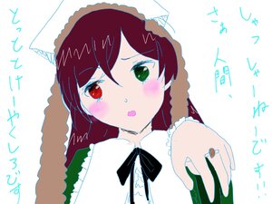 Rating: Safe Score: 0 Tags: 1girl auto_tagged blush brown_hair dress green_eyes hat head_scarf heterochromia image long_hair long_sleeves looking_at_viewer red_eyes simple_background solo striped suiseiseki upper_body vertical_stripes white_background User: admin