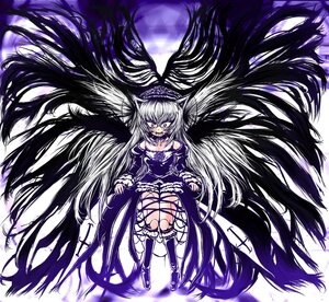 Rating: Safe Score: 0 Tags: 1girl dress image long_hair silver_hair solo suigintou very_long_hair wings User: admin