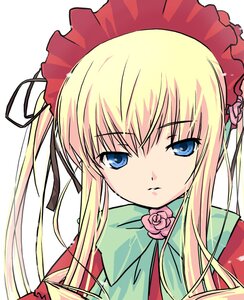 Rating: Safe Score: 0 Tags: 1girl auto_tagged blonde_hair blue_eyes bonnet bow bowtie flower hair_ribbon image long_hair looking_at_viewer pink_flower pink_rose ribbon rose shinku sidelocks simple_background solo white_background User: admin