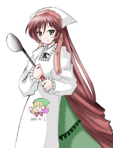 Rating: Safe Score: 0 Tags: 1girl blonde_hair brown_hair dress green_eyes hat head_scarf heterochromia image long_hair long_sleeves looking_at_viewer red_eyes simple_background solo suiseiseki very_long_hair white_background User: admin