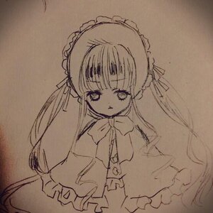 Rating: Safe Score: 0 Tags: 1girl bangs bow bowtie brown_background dress frills image lolita_hairband long_hair long_sleeves looking_at_viewer monochrome shinku simple_background solo traditional_media upper_body very_long_hair User: admin