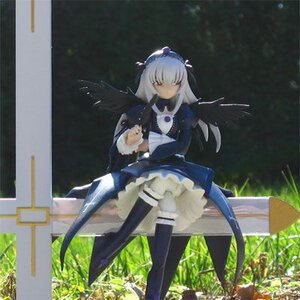 Rating: Safe Score: 0 Tags: 1girl bangs black_wings boots closed_eyes doll dress frills hairband holding long_hair long_sleeves outdoors ribbon silver_hair solo standing suigintou thighhighs white_panties wings User: admin