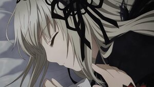 Rating: Safe Score: 0 Tags: 1girl black_ribbon closed_eyes hair_ribbon image long_hair long_sleeves lying on_side profile ribbon solo suigintou User: admin