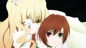 Rating: Safe Score: 0 Tags: 2girls blonde_hair brown_hair flower green_eyes hat heterochromia image kirakishou long_hair multiple_girls pair red_eyes rose shinku short_hair siblings souseiseki suiseiseki white_flower white_rose User: admin