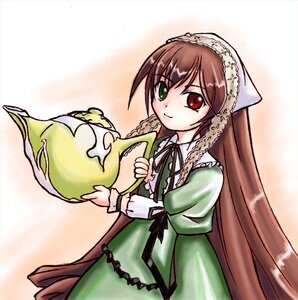 Rating: Safe Score: 0 Tags: 1girl brown_hair dress frills green_dress green_eyes head_scarf heterochromia holding image long_hair long_sleeves looking_at_viewer red_eyes solo suiseiseki very_long_hair watering_can User: admin