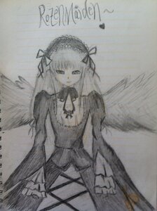 Rating: Safe Score: 0 Tags: 1girl auto_tagged black_wings cross detached_collar dress feathered_wings flower frills greyscale hairband image long_hair long_sleeves looking_at_viewer monochrome ribbon rose solo standing suigintou traditional_media very_long_hair wings User: admin