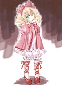 Rating: Safe Score: 0 Tags: 1girl blonde_hair bloomers bow dress drill_hair frills full_body green_eyes hair_bow hina_ichigo hinaichigo image long_sleeves looking_at_viewer pink_bow pink_dress ribbon shoes solo standing underwear white_legwear User: admin