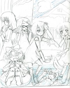 Rating: Safe Score: 0 Tags: glasses greyscale image long_hair monochrome multiple multiple_girls sketch smile tagme User: admin