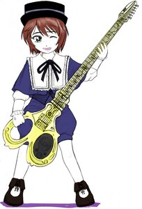 Rating: Safe Score: 0 Tags: 1girl acoustic_guitar amplifier_(instrument) bass_guitar bow_(instrument) brown_hair electric_guitar green_eyes guitar hat holding_instrument image instrument keyboard_(instrument) long_sleeves music one_eye_closed pantyhose playing_instrument plectrum short_hair solo souseiseki top_hat violin white_legwear User: admin