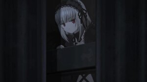 Rating: Safe Score: 0 Tags: 1girl bangs black_ribbon closed_mouth curtains dress eyebrows_visible_through_hair hairband image looking_at_viewer peeking_out red_eyes ribbon solo suigintou User: admin