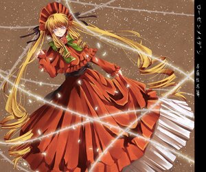 Rating: Safe Score: 0 Tags: 1girl blonde_hair blue_eyes bonnet bow bowtie capelet dress drill_hair flower green_bow image long_hair long_sleeves looking_at_viewer red_dress rose shinku solo standing twintails very_long_hair User: admin