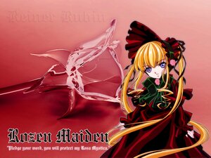 Rating: Safe Score: 0 Tags: 1girl blonde_hair blue_eyes bonnet bow bowtie copyright_name cup dress flower green_bow image long_hair long_sleeves looking_at_viewer red_dress rose saucer shinku sidelocks solo teacup twintails User: admin